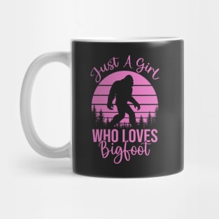 Just a Girl Who Loves Bigfoot - Pink Bigfoot Design Mug